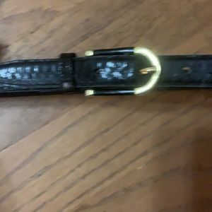 Vintage black snake skin belt Medium